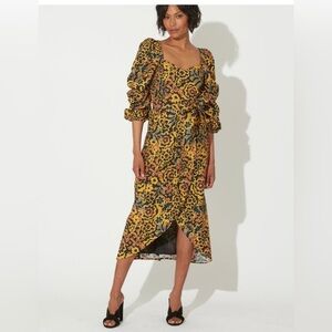 Cleobella Solange Floral Puff Sleeve Dress sz medium